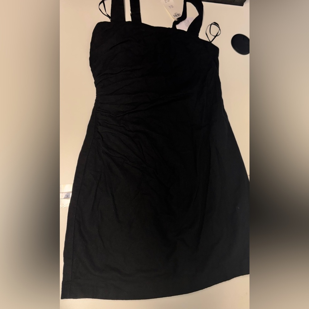 NWT Abercrombie & Fitch Black Mini Dress with Adjustable Straps - Picture 4 of 5